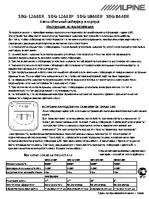 ALPINE SBG-1244BP