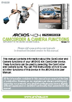 ARCHOS 404 Camcorder