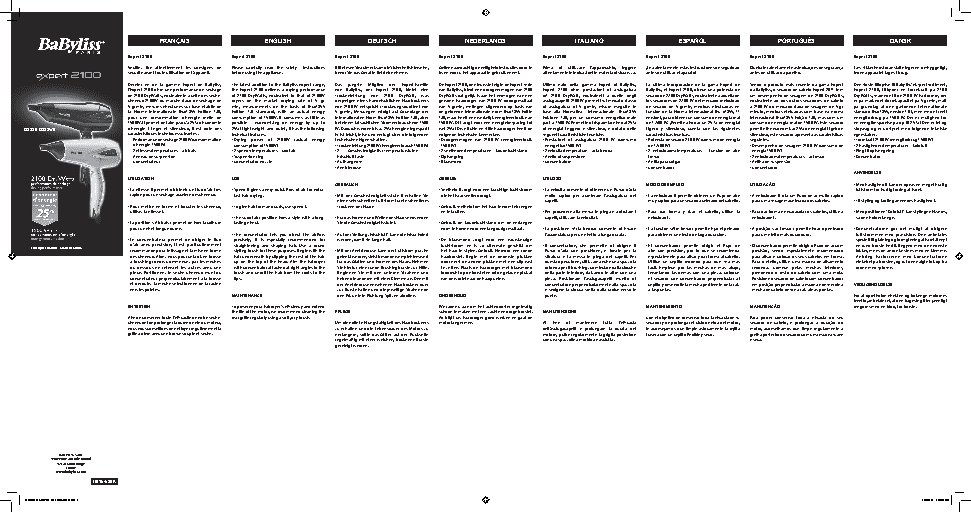 BABYLISS D 322 E Expert 2100