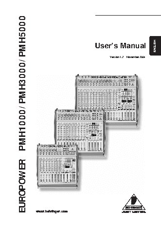 BEHRINGER EUROPOWER PMH5000