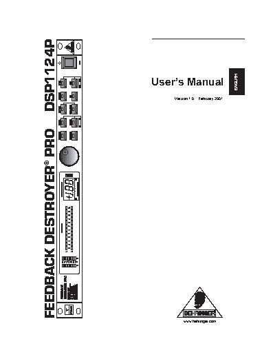 BEHRINGER FEEDBACK DESTROYER PRO DSP1124P