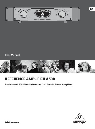 BEHRINGER REFERENCE AMPLIFIER A500