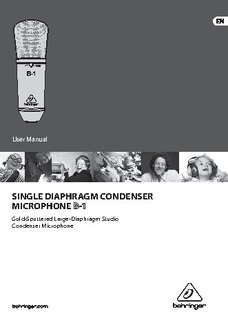 BEHRINGER SINGLE DIAPHRAGM CONDENSER MICROPHONE B-1