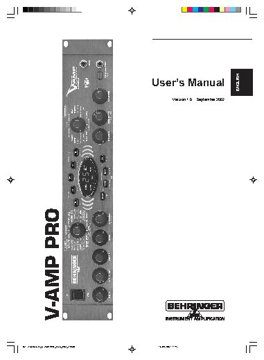 BEHRINGER VIRTUAL AMPLIFICATION V-AMP PRO