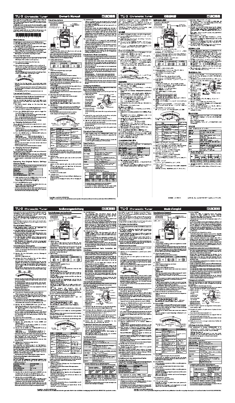 BOSS TU-3 Chromatic Tuner