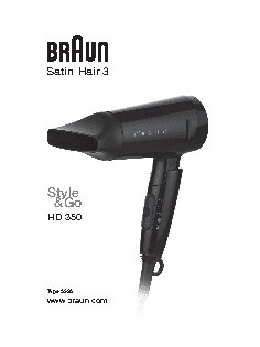 BRAUN HD 350 Satin-Hair 3 Style&Go