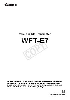 CANON Wireless File Transmitter WFT-E7 B