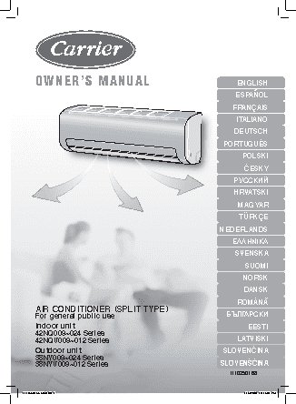 CARRIER 42 NQ 009 N/38 NY 009 N CRYSTAL
