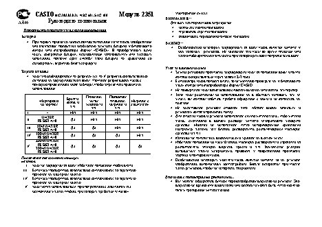 CASIO по модулю 2351