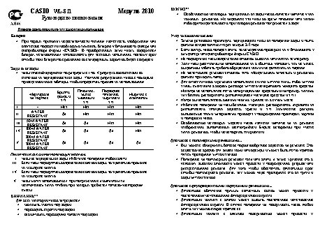 CASIO по модулю 2810