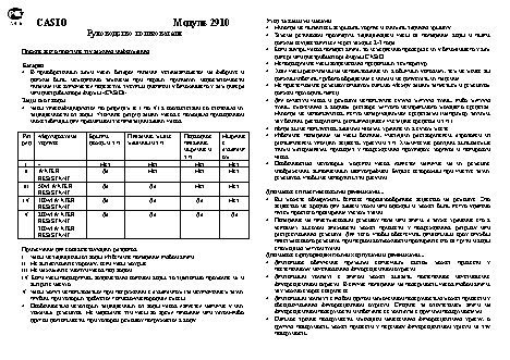 CASIO по модулю 2910