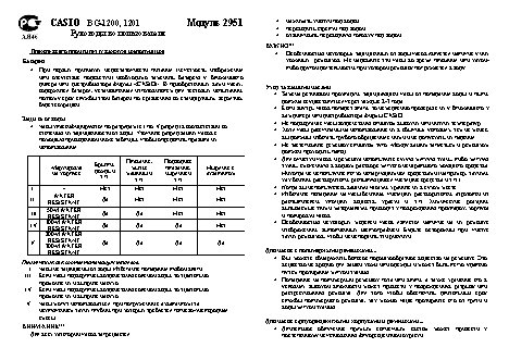 CASIO по модулю 2951