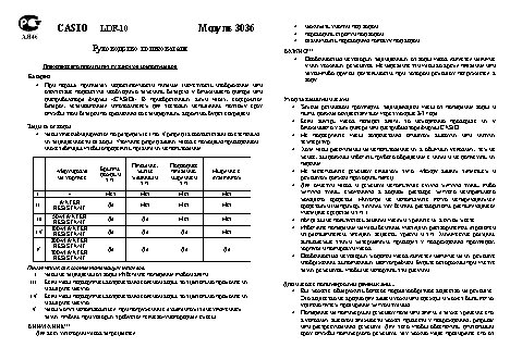 CASIO по модулю 3036