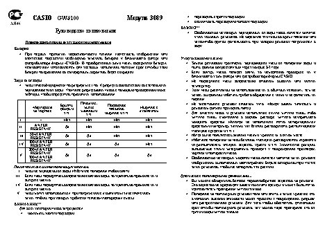 CASIO по модулю 3089