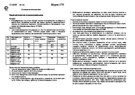 CASIO по модулю 4776