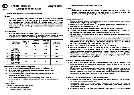 CASIO по модулю 5022