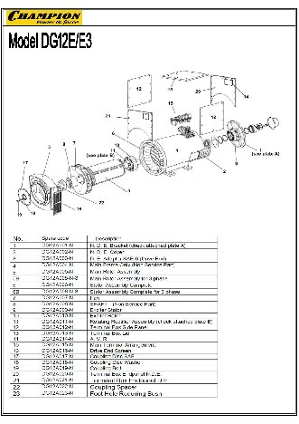 CHAMPION DG12E-3 - деталировка