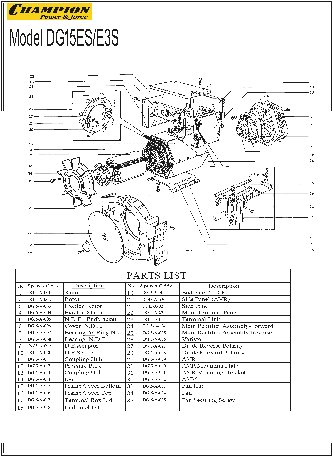 CHAMPION DG15ES - деталировка