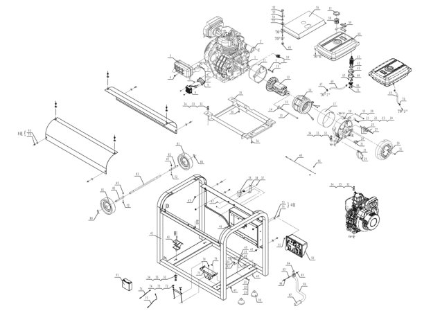 CHAMPION DG6000E-3 - деталировка