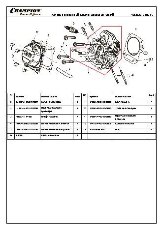 CHAMPION G180HK - деталировка