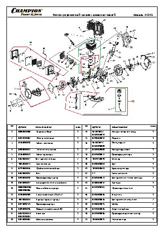 CHAMPION GC243 - деталировка