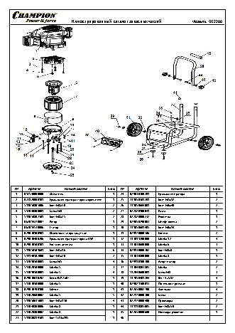 CHAMPION GG2200 - деталировка