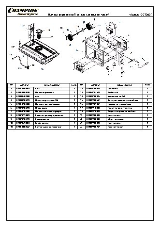 CHAMPION GG7200E - деталировка