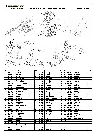 CHAMPION PC1150FT - деталировка