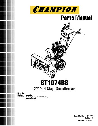 CHAMPION ST1074BS - деталировка