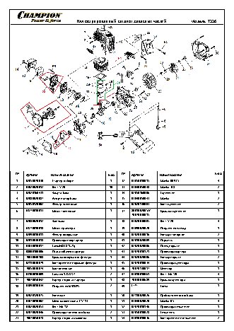 CHAMPION T336 - деталировка