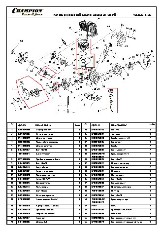 CHAMPION T436 - деталировка