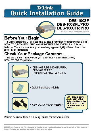 D-LINK DES-1008FR/PRO