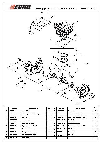 ECHO ES-250ES (деталировка)