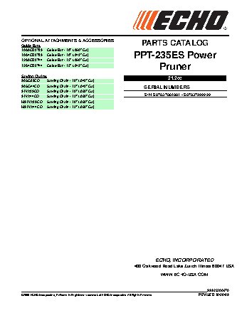 ECHO PPT-235ES (деталировка)