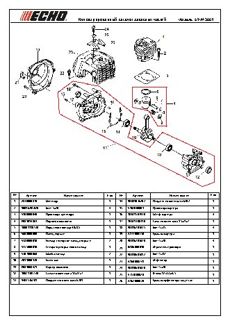 ECHO SRM-4300R (деталировка)