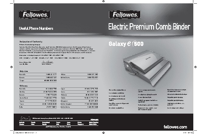 FELLOWES Galaxy-E 500