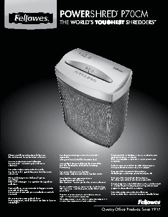 FELLOWES Powershred P70CM