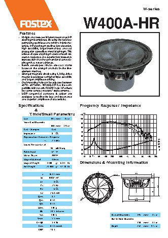 FOSTEX W400A-HR