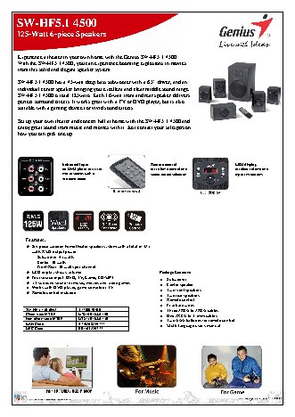 GENIUS SW-HF 5.1 4500 125W RMS