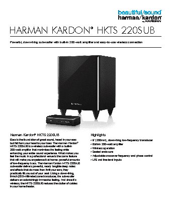 HARMAN KARDON HKTS 220 Sub