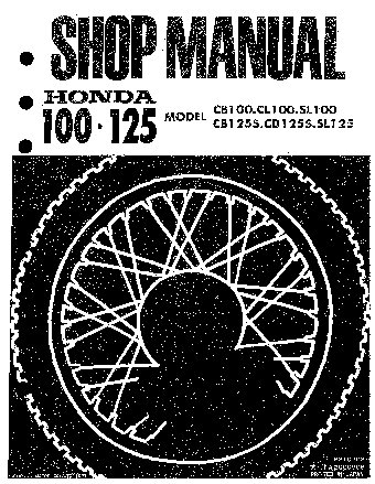 HONDA CB100 CL100 SL100 CB125S CD125S SL125 (1970)