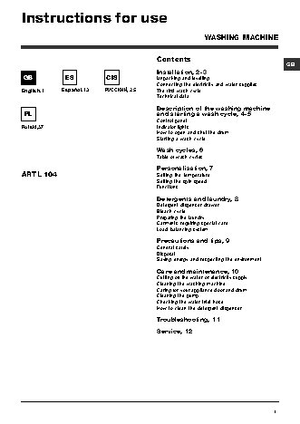 HOTPOINT-ARISTON ARTL 104