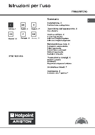 HOTPOINT-ARISTON BTSZ 1620 I HA