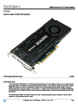HP NVIDIA Quadro K4200 (J3G89AA)