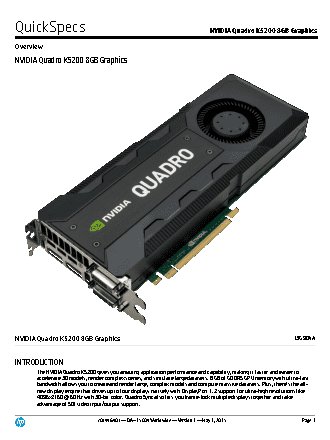 HP NVIDIA Quadro K5200 (J3G90AA)