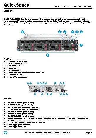 HP Proliant DL80 Gen9 Hot Plug Rack(2U)/Xeon6C E5-2609v3 1.9GHz(15Mb)/1x8GbR1D 2133/H240 (778641-B21)