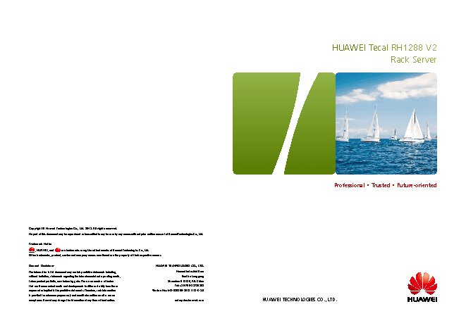 HUAWEI Tecal RH1288V2 E5-2650v2 Rack(1U)/1xXeon8C 2.6GHz(20MB)/1x16GbR2D_1866/FBWC1Gb (02310WBM)