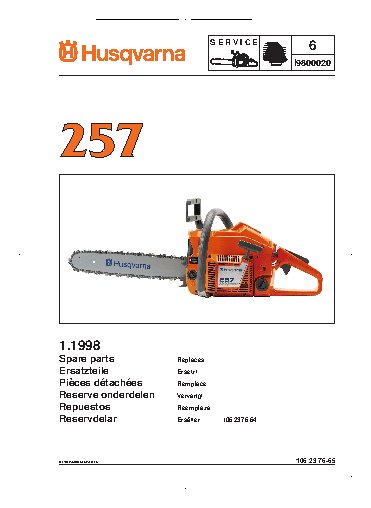 HUSQVARNA 257 (1998) parts
