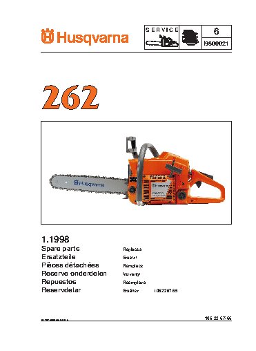 HUSQVARNA 262 (1998) parts