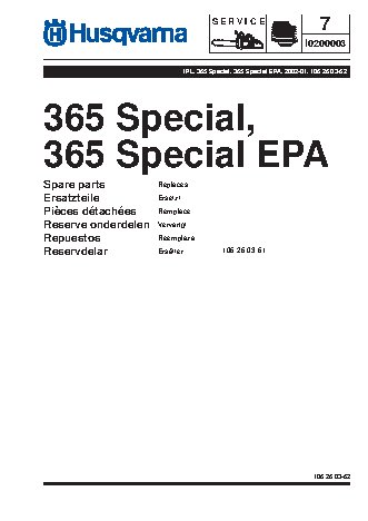 HUSQVARNA 365 Special (2002) parts
